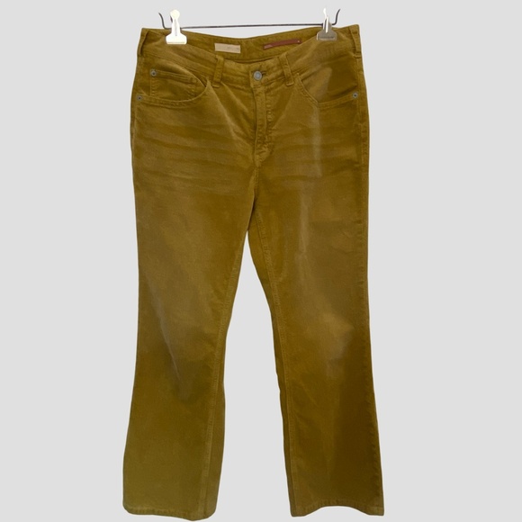 Pilcro Anthropologie Mustard Yellow Corduroy Straight Crop Pants- Sz-28 - Picture 4 of 15